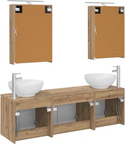 vidaXL Σετ Ντουλαπιών Μπάνιου 5 pcs Artisan Δρυς Επεξεργασμένο Ξύλο