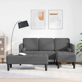 vidaXL Σετ Καναπέ 2 pcs Σκούρο γκρι 173 x 131 x 67 εκ ύφασμα