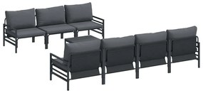 vidaXL Σετ Καναπέ Κήπου με μαξιλάρι 8 pcs Ανθρακί Ατσάλι & Ύφασμα