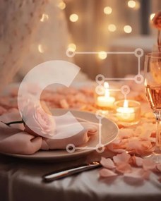 Σετ των 2 Intra Συλλεκτικό Ξύλινο Παζλ Plywood 4mm - Ρομαντικό τραπέζι με κεριά και κρασί Σε Ξύλινο Κουτί - Διαστάσεις: 10x10 cm – 25 κομμάτια