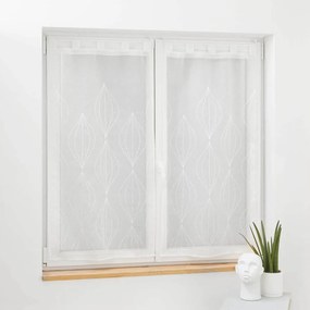 Σετ Κουρτίνες Παραθύρου (60x160) L-C Με Τιράντες Karla White 1627524