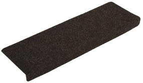vidaXL Πατάκια Σκάλας 15 τεμ. Σκούρο καφέ 65x21x4 εκ. Βελονιασμένα