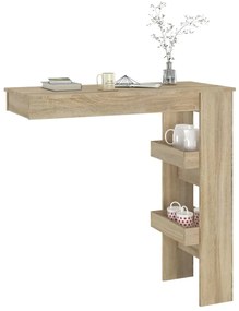 vidaXL Τραπέζι Μπαρ Τοίχου Sonoma Δρυς 102x45x103,5 εκ. Επεξεργ. Ξύλο
