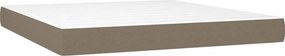 vidaXL Κρεβάτι Boxspring με Στρώμα &amp; LED Taupe 180x200 εκ. Υφασμάτινο