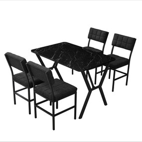 Extendable Dining Table &amp; Chairs Set (5 Pieces) Dubai - Anthracite, Black Anthracite
Black