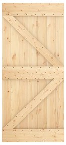 vidaXL Συρόμενη Μεσόπορτα με Μηχανισμό 95 x 210 εκ. Μασίφ Ξύλο Πεύκου