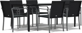 vidaXL Σετ Τραπεζαρίας Κήπου 7 τεμ. Συνθ. Ρατάν / Ατσάλι με Μαξιλάρια