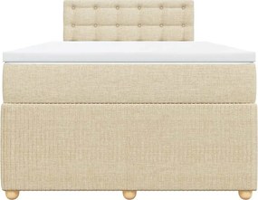 vidaXL Κρεβάτι Boxspring με Στρώμα Κρεμ 120x200 εκ. Υφασμάτινο