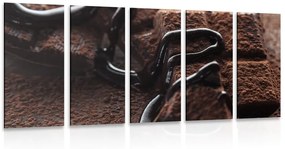 Εικόνα 5 μερών νόστιμα κομμάτια σοκολάτας - 100x50