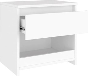 vidaXL Κομοδίνο Λευκό 40 x 30 x 39 εκ. από Επεξ. Ξύλο