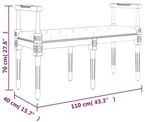 Πάγκος Σκούρο Γκρι 110 x 40 x 70 εκ. Βελούδινος - Γκρι