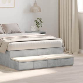vidaXL Κομοδίνα Σκυρόδεμα Γκρι 120x36.5x16.5 εκ.