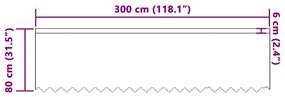 vidaXL Κουρτίνες με κουρτίνες Λευκό 300 x 80 εκ. Πολυεστέρας