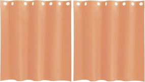 vidaXL Voile κουρτίνες με ροδέλες 2 τεμάχια Τερακότα