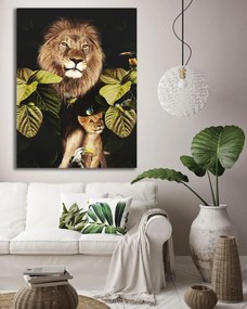 Πίνακας σε καμβά Μικρό και Μεγάλο Λιοντάρι LUX12 80cm x 120cm