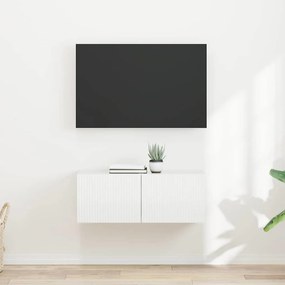 vidaXL Ντουλάπι Τηλεόρασης Τοίχου Επιτοίχιο 2 pcs Λαμπερό Λευκό