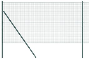 vidaXL Σέτ Πόλων Φράχτη  Σετ 2 Πράσινο Ατσάλι, PVC 10 x 1 μ Ανθεκτικό