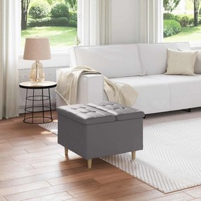 vidaXL Οθωμανικό αποθήκευσης Γκρι 60 x 60 x 45 cm Τεχνητό δέρμα