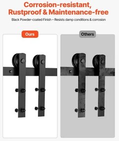VEVOR 10FT Sliding Barn Door Hardware Kit for Single Sliding Barn Door I-shape
