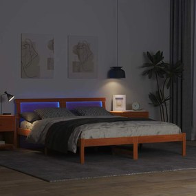 vidaXL Σκελετός Κρεβατιού Καφέ κεριού 140 x 200 cm Μασίφ ξύλο πεύκου