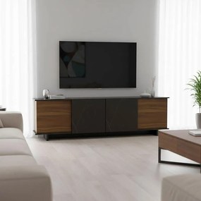 Έπιπλο τηλεόρασης Zafore σε καρυδί με μαύρο μαρμάρου 180x33x50εκ. 180x33x50 εκ.