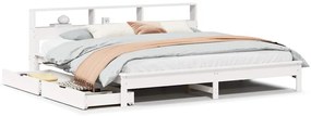 vidaXL Κρεβάτι Βιβλιοθήκη Χωρίς Στρώμα 200x200 εκ Μασίφ Ξύλο Πεύκου