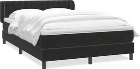 vidaXL Κρεβάτι Boxspring με Στρώμα Μαύρο 160x210 εκ. Βελούδινο