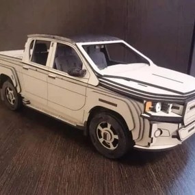 Intra απο ξύλο plywood 3mm-4mm πάχος – ξύλο Toyota Hilux 3D Wooden Model Kit Puzzle 10x10 cm INTRAVECTRY-MY561543