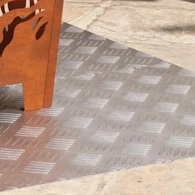 vidaXL Σκαλοπάτι Ορθογώνιος 2 pcs Ασημί 100 x 50 cm Αλουμίνιο