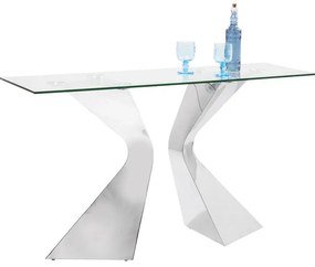 Κονσόλα Gloria Γυαλί Ασημί 140x45x82εκ - Ασημί