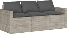 vidaXL Σετ Τραπεζαρίας Κήπου 2 τεμ. Γκρι Συνθ. Ρατάν με Μαξιλάρια