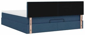 Οθωμανικό κρεβάτι με στρώμα μπλε 160x200cm ύφασμα 3311642
