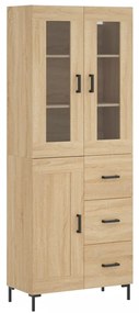 vidaXL Ντουλάπι Sonoma δρυς 69,5 x 34 x 180 εκ. από Επεξεργασμένο Ξύλο