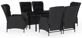 vidaXL Σετ Τραπεζαρίας Κήπου 7 Τεμαχίων Σκούρο Γκρι