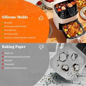 Φόρμα Σιλικόνης Τετράγωνη για Air Fryer 16cm - Μωβ