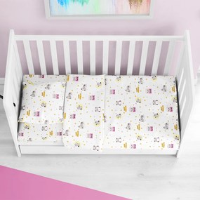 Σεντόνι Κούνιας Με Λάστιχο (70x140+15) Dimcol Sweet Dreams 553 White - Pink