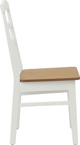 vidaXL Καρέκλα τραπεζαρίας 2 pcs Λευκό και Φυσικό Στερεό Ξύλο Ραβέντι
