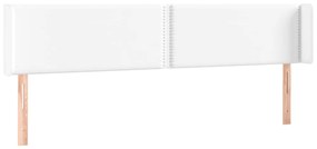vidaXL Κεφαλάρι με Πτερύγια Λευκό 203x16x78/88 εκ. Συνθετικό Δέρμα