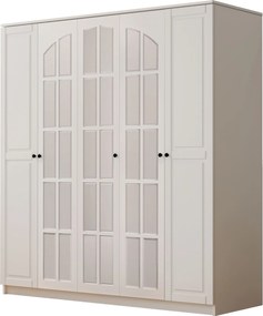 Πενταφυλλη Ντουλαπα Λευκο Ματ RB 52x175x184