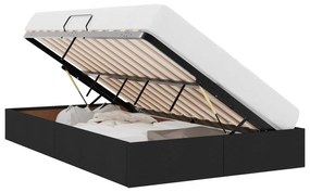 vidaXL Κρεβάτι Αποθήκης με στρώμα Μαύρο 120 x 200 cm ύφασμα