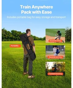 VEVOR 203.2 x 101.6mm Football Trainer Throwing Net, Training Throwing Target Practice Net with 3 Target Pockets, Knotless Net Includes Bow Frame and Portable Carry Case, Improve QB Throwing Accuracy