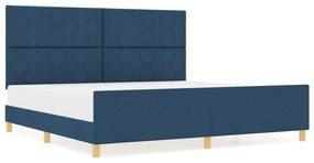 vidaXL Κρεβάτι Μπλε 200x200 εκ. Ύφασμα
