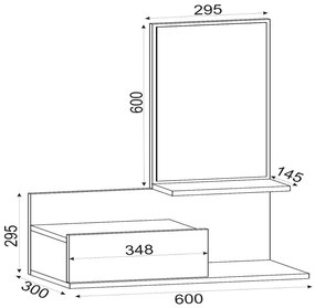 Έπιπλο Εισόδου ArteLibre RODOS Φυσικό 60x30x100cm