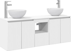 vidaXL Σετ Ντουλαπιών Μπάνιου 3 τμχ. Λευκό 129 x 41 x 80 cm
