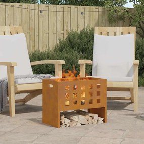 vidaXL Φωτιά Καφέ 50 x 30 x 40 εκ. Ατσάλι σκληρυθέν στον αέρα