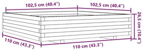 Ζαρντινιέρα Κήπου 110x110x26,5 εκ. από Μασίφ Ξύλο Ψευδοτσούγκας - Καφέ