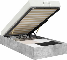 vidaXL Κρεβάτι Οθωμανικού Τύπου Σκυρόχρωμο Γκρι 100 x 200 cm