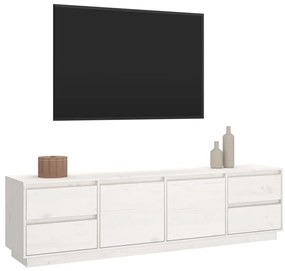 vidaXL Έπιπλο Τηλεόρασης Λευκό 176x37x47,5 εκ. από Μασίφ Ξύλο Πεύκου