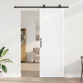 vidaXL Σετ Συρόμενης Πόρτας Χειροκίνητος Λευκό και μαύρο 83 x 232 εκ.