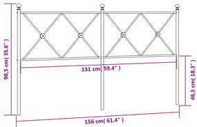 vidaXL Ανταλλακτικό κεφαλάρι Λευκό 150 εκ. Μεταλλικό